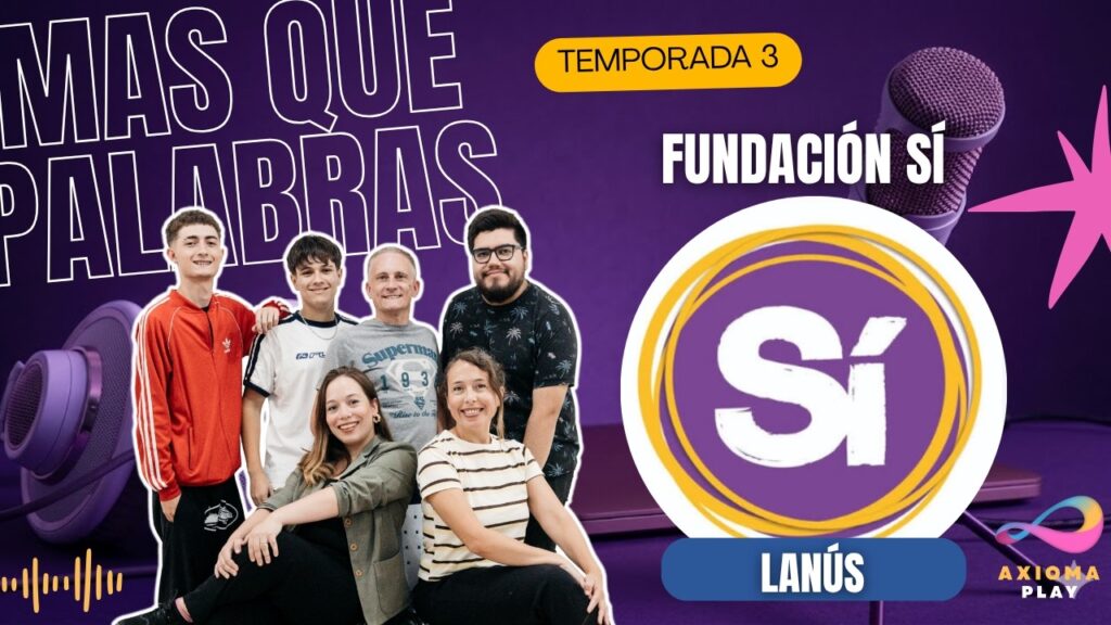 Los voluntarios de Fundación Sí de Lanús en el estudio de Más que Palabras, el programa de Axioma Play